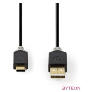 Nedis CCBW60600AT10 USB kábel, USB2.0 Gen 1, USB-A dugó - USB-C dugó, 60 W  480 Mbps, 1 m