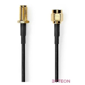 Nedis CSGL02010BK50 SMA kábel, SMA férfi,  SMA nő, Aranyozott, 50 Ohm,  árnyékolt, 3,00 m  kerek,  PVC, Fekete