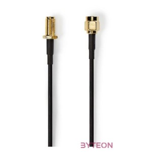 Nedis CSGL02210BK30 SMA kábel, RP SMA férfi, RP SMA női, Aranyozott, 50 Ohm, Egyetlen árnyékolt, 3,00 m, kerek