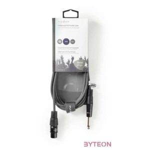 Nedis COTH15120GY30 félprofi audio kábel, 6,35mm mono jack dugó - 3p XLR aljzat, hossz 3m, rugalmas