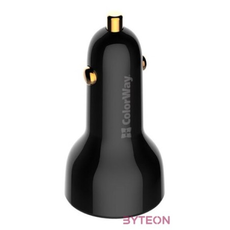 COLORWAY Autós töltő, CW-CHA044PD-BKPower Delivery Port PPS USB (USB-A  USB-C) (100 W) Fekete