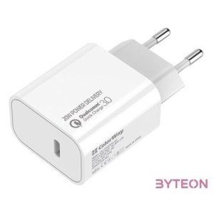 COLORWAY USB töltő adapter, Power Delivery Port USB Type-C 20W V2 fehér (CW-CHS026PD-WT)