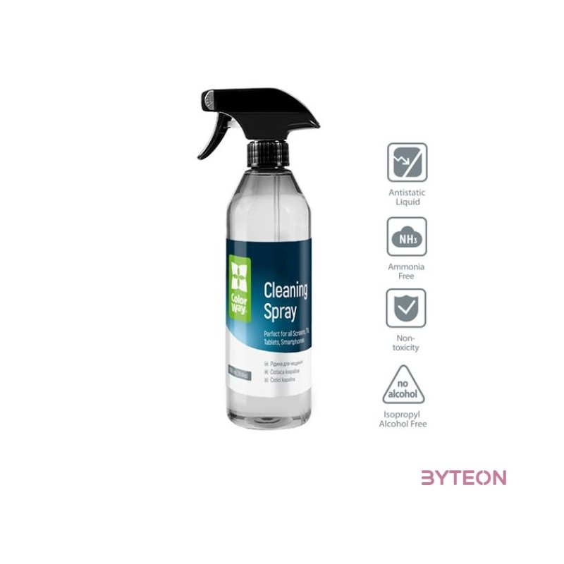 COLORWAY Tisztítószer készlet CW-5500, nagyméretű elektronikai készlet (550 ml és 2 mikroszálas)