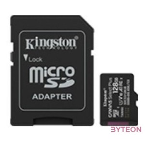KINGSTON Memóriakártya MicroSDXC 128GB Canvas Select Plus Gen3 150R A1  Adapter