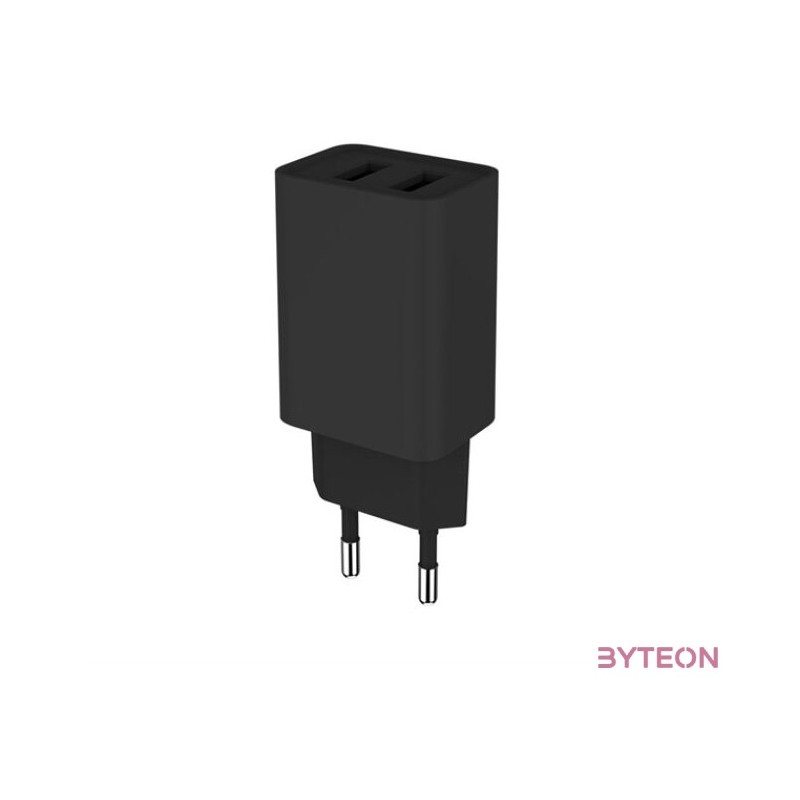 COLORWAY USB töltő CW-CHS015-BK, AC töltő 2USB AUTO ID 2.1A (10W) fekete