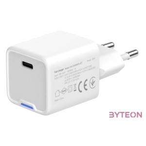 COLORWAY AC töltő GaN Mini CW-CHS054PD-WT 30W PD port PPS USB-C fehér