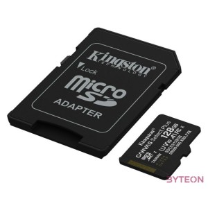 KINGSTON Memóriakártya MicroSDXC 128GB Canvas Select Plus Gen3 150R A1  Adapter