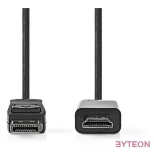 Nedis CCGL37100BK20 Displayport dugó - HDMI dugó kábel 1080p, 2m