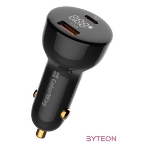 COLORWAY Autós töltő, CW-CHA044PD-BKPower Delivery Port PPS USB (USB-A  USB-C) (100 W) Fekete