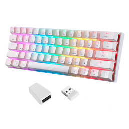 Wireless mechanical keyboard Motospeed SK62 White (red switch)