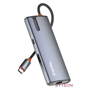 COLORWAY USB-elosztó (dokkolóállomás) CW-HUB02, USB-C 6-B-1 Type C PD 100W,USB3.03,HDMI 4,RJ45