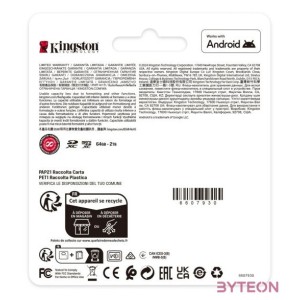 KINGSTON Memóriakártya MicroSDXC 64GB Canvas Select Plus Gen3 100R A1 Adaprer nélkül