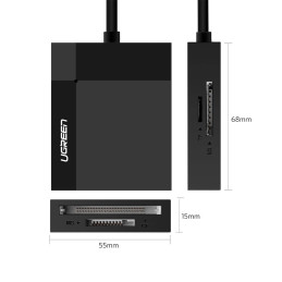 UGREEN CR125 4 az 1-ben USB 3.0 kártyaolvasó 0,5 m (fekete)