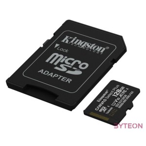 KINGSTON Memóriakártya MicroSDXC 128GB Canvas Select Plus Gen3 150R A1  Adapter