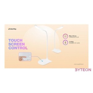 COLORWAY Asztali LED lámpa beépített akkumulátor, flexibilis, 5500-6000k, 115 lm, fehér (CW-DL06FPB-W)