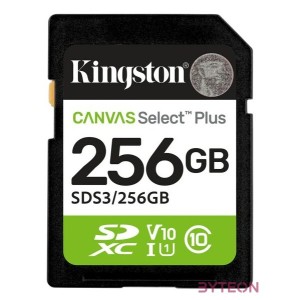 KINGSTON Memóriakártya SDXC 256GB Canvas Select Plus Gen3 150R C10 UHS-I U1 V10