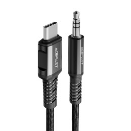 Cable USB-C to mini jack 3,5mm Acefast C1-08 1.2m (black)