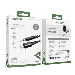 Cable USB-C to mini jack 3,5mm Acefast C1-08 1.2m (black)