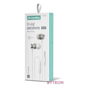 COLORWAY Fejhallgató CW-WD03WT, 3,5 mm-es vezetékes fülhallgató UrbanBeat White