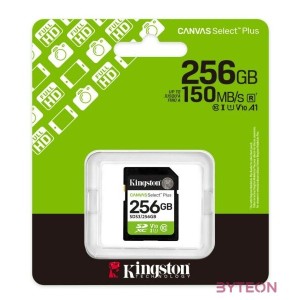KINGSTON Memóriakártya SDXC 256GB Canvas Select Plus Gen3 150R C10 UHS-I U1 V10