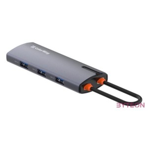 COLORWAY USB-elosztó (dokkolóállomás) CW-HUB03, USB-C 6-B-1 Type C PD 100W,USB3.0x3,USB2.0,RJ45
