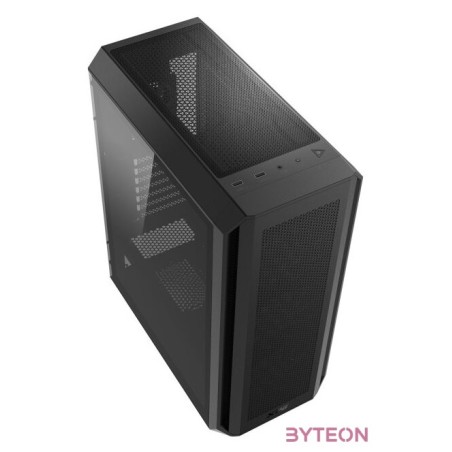 ADATA XPG Ház Midi ATX Valor AIR PLUS, 4x120mm RGB ventilátor, Tápegység nélkül, üvegfalú, fekete