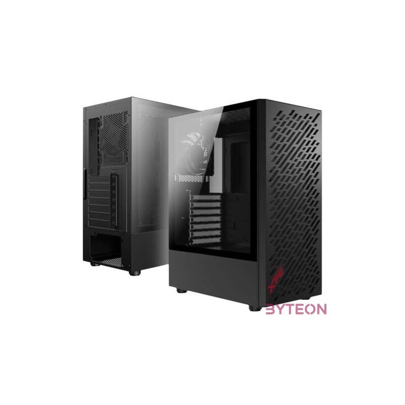 ADATA XPG Ház Midi ATX Valor AIR, 4x120mm ventilátor, Tápegység nélkül, üvegfalú, fekete