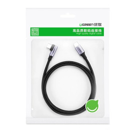 UGREEN US255 USB-C to USB-C Elbow cable, 3A, 60W, 2m (Black)