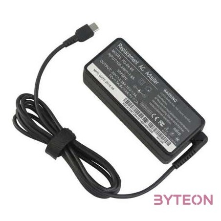 BLACKBIRD Hálózati notebook töltő 65W PD-04-65 Type-C csatlakozóval, Fekete