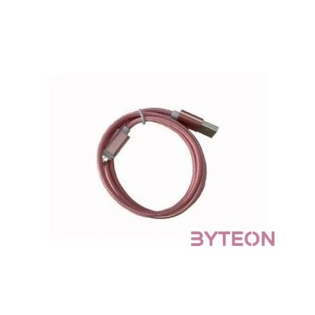 BLACKBIRD Lightning Adatkábel 1m, Pink 2A (Extra erős anyagból)