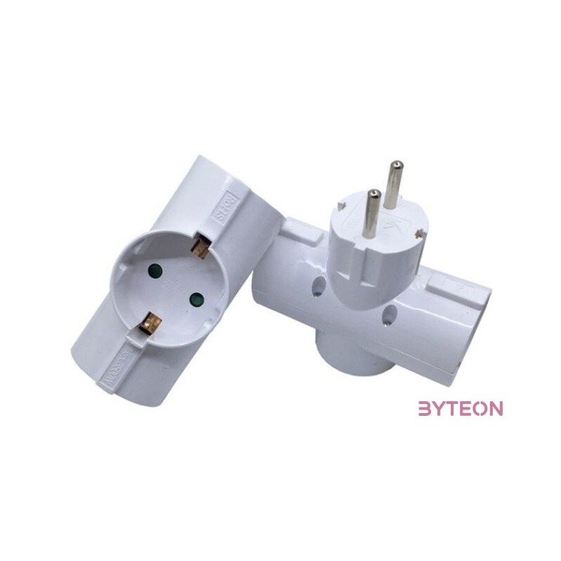 BLACKBIRD Hálózati Dugalj elosztó 250V, Max3500W 3x16A,250V GZB03 gyerekvédelem, Fehér