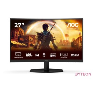 AOC Ívelt Gaming 180Hz monitor 27 C27G42E, 1920x1080, 169, 300cd,m2, 0,5ms, HDMIx2,DisplayPort, hangszóró