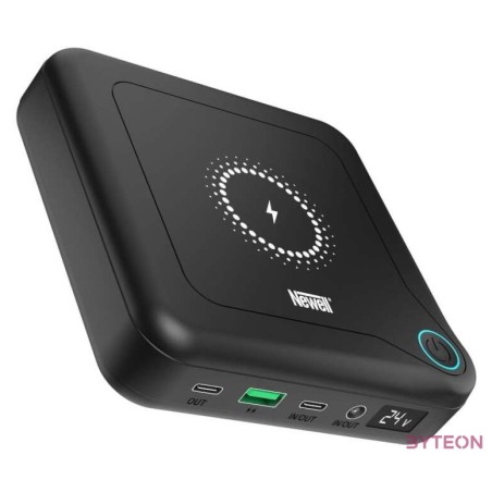 NEWELL GP12 vezeték powerbank, 24.000 mAh, 8 adapter, LED kijelző, vezeték nélküli töltés,