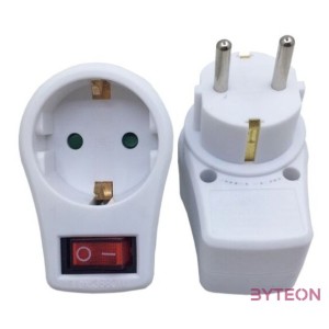 BLACKBIRD Hálózati Dugalj elosztó 250V, Max3680W 1x16A,250V GBK-01,01A gyerekvédelem  kapcsoló, Fehér