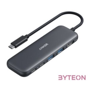 ANKER USB HUB, 322 5-in-1, USB-C Hub, 4K HDMI, 2xUSB-A, PD-IN 100W, USB-C 5Gbps, fekete - A8355H11