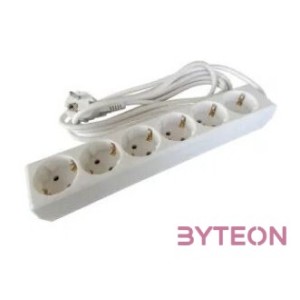 BLACKBIRD Hálózati elosztó 1.5m 6xSCHUKO 16,A,250V,3500W, Fehér