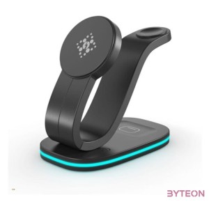 BLACKBIRD Vezeték nélküli töltő 3in1 mágneses B-28, Fekete