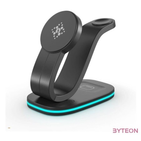 BLACKBIRD Vezeték nélküli töltő 3in1 mágneses B-28, Fekete