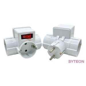 BLACKBIRD Hálózati Dugalj elosztó 250V, Max3680W 3x16A,250V SQ-GBK-01,03T gyerekvédelem  kapcsoló, Fehér