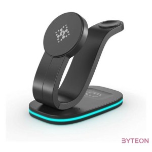 BLACKBIRD Vezeték nélküli töltő 3in1 mágneses B-28, Fekete