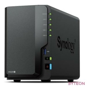 SYNOLOGY NAS 2 fiókos DS225 Intel Celeron J4125 4x2GHz, 2GB DDR4, 1x2,5GbE, 1x1GbE, 2xUSB3.2Gen1