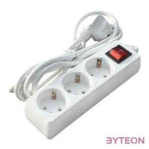 BLACKBIRD Hálózati elosztó 1.5m 3xSCHUKO 16,A,250V,3500W  kapcsoló, Fehér