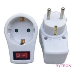 BLACKBIRD Hálózati Dugalj elosztó 250V, Max3680W 1x16A,250V GBK-01,01A gyerekvédelem  kapcsoló, Fehér