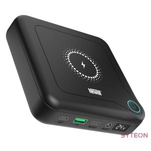 NEWELL GP12 vezeték powerbank, 24.000 mAh, 8 adapter, LED kijelző, vezeték nélküli töltés,