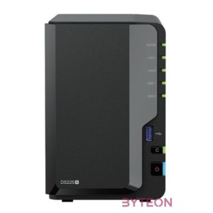 SYNOLOGY NAS 2 fiókos DS225 Intel Celeron J4125 4x2GHz, 2GB DDR4, 1x2,5GbE, 1x1GbE, 2xUSB3.2Gen1