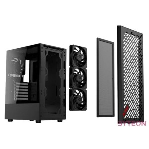 ADATA XPG Ház Midi ATX Valor AIR, 4x120mm ventilátor, Tápegység nélkül, üvegfalú, fekete