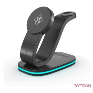 BLACKBIRD Vezeték nélküli töltő 3in1 mágneses B-28, Fekete