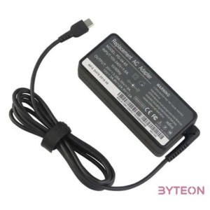 BLACKBIRD Hálózati notebook töltő 65W PD-04-65 Type-C csatlakozóval, Fekete