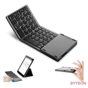 BLACKBIRD Vezeték Nélküli Multimédiás Billentyűzet Összecsukható Bluetooth Touchpaddal fekete, UK