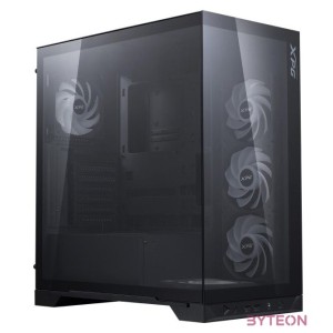 ADATA XPG Ház Midi ATX Invader X BTF, 5x120mm RGB ventilátor, Tápegység nélkül, üvegfalú, fekete